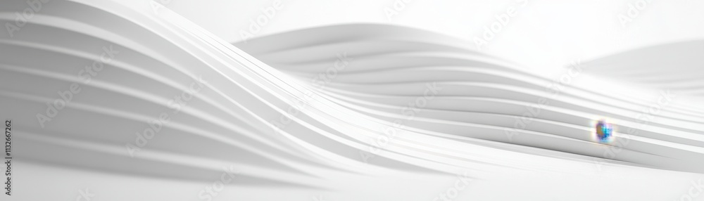 Fototapeta premium Abstract White Wave Pattern Background Design