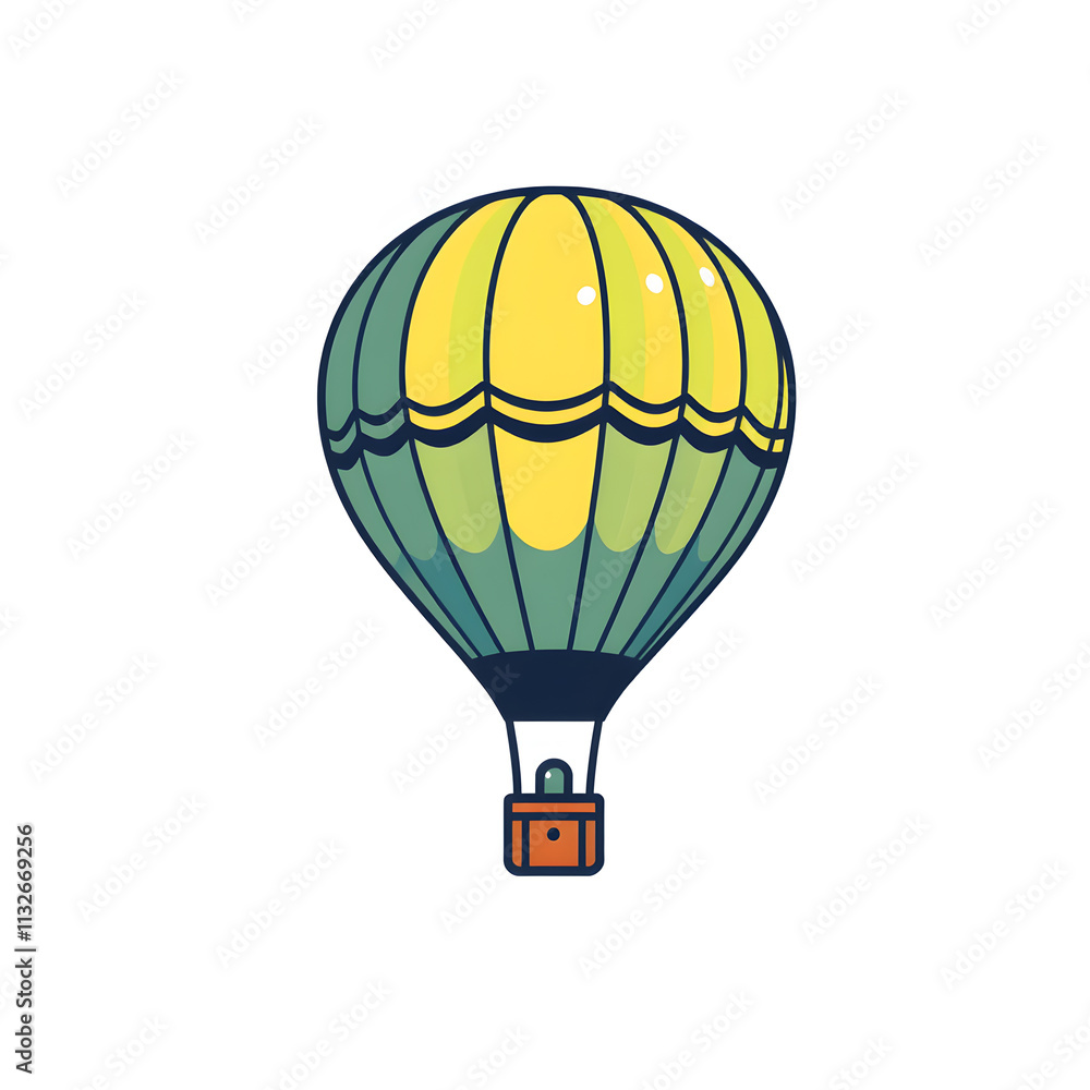 Naklejka premium Hot air balloon icon in flat style. Aerostat vector illustration on isolated background. Transport sign business concept. Generative AI