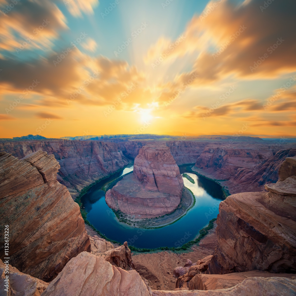 Φωτογραφία Horseshoe Bend Canyon on the Colorado River in Page, Arizona,