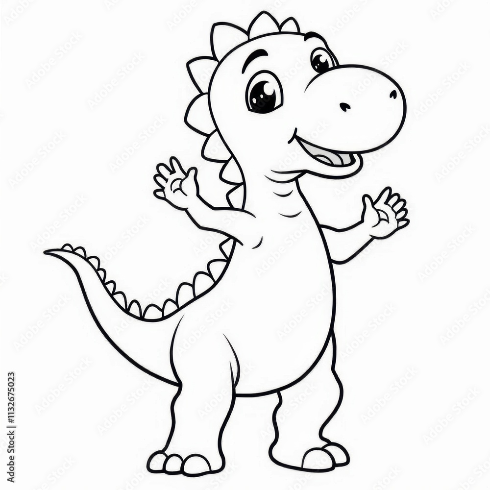Obraz premium Dinosaur Coloring Page for Kids