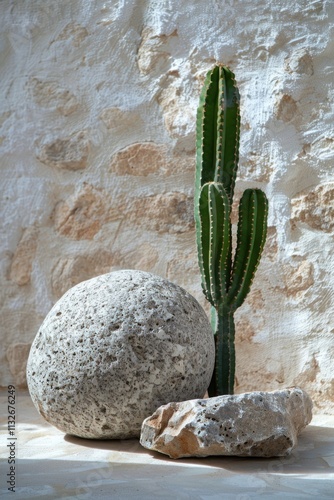 stone cactus flowers home decoraion photo