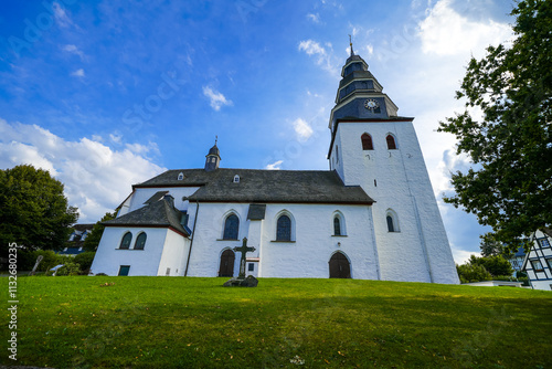 View of the Christian church in Eversberg.
 photo