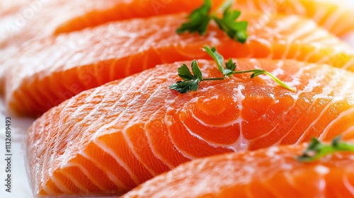 Graavilohi showing detailed texture of salmon and delicate garnishes.