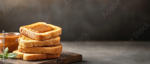 Wallpaper Mural Soft sourdough toast with caramel spread. Crispy toast with delicious spread. Torontodigital.ca