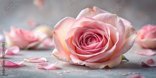 Pink Rose Petals Softness, Delicate Rose Blossoms, Romantic Flower Background, Soft Focus Photography