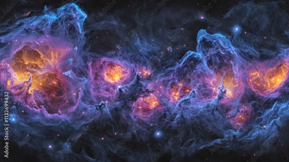 Fototapeta premium Exploring cosmic nebulae outer space digital art vast universe galactic viewpoint stellar phenomena