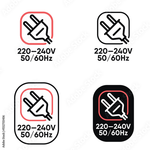 220-240V 50-60Hz information sign