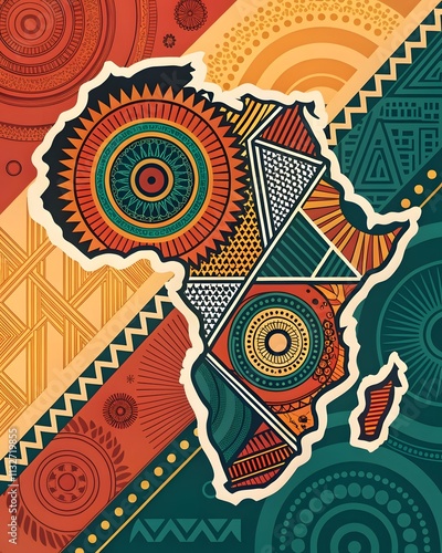 african tribal colored  fabric pattern background