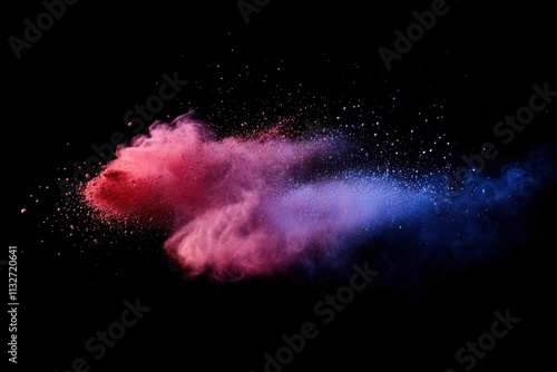 Vibrant Colorful Explosion of Powder on Black Background Capturing the Beauty of Motion in a Dynamic and Artistic Display of Energy and Creative Expression