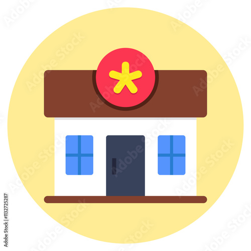 Modern design icon of clinic building