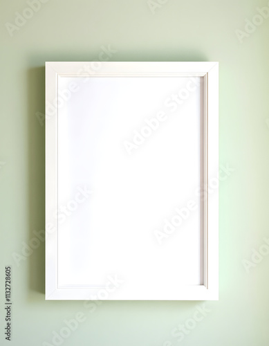 Wallpaper Mural mockup poster white blank frame close up on wall painted pastel green, grunge Torontodigital.ca