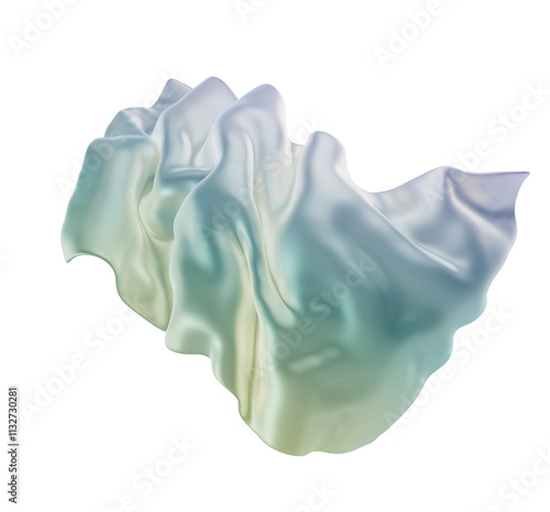 3D Aesthetic Flow Satin Fabric in Soft Pastel Gradient