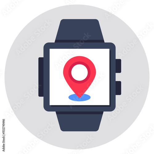 An icon design of smartwatch location