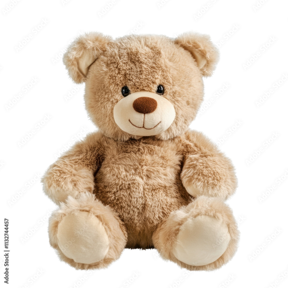 Obraz premium A teddy bear is sitting on a white background