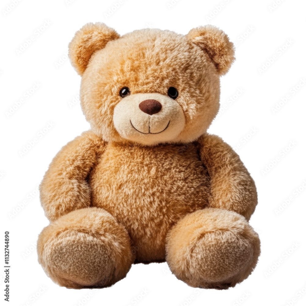 Fototapeta premium A teddy bear is sitting on a white background