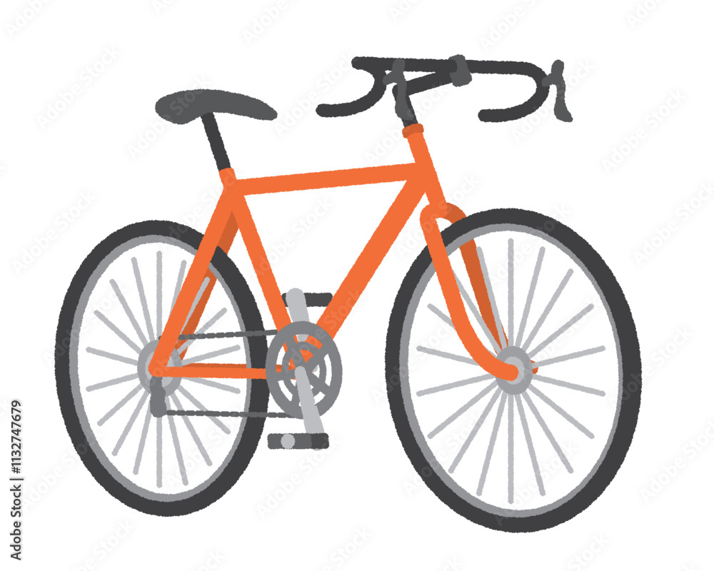 Fototapeta premium 自転車（ロードバイク）のイラスト〜赤