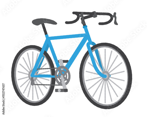 自転車（ロードバイク）のイラスト〜青