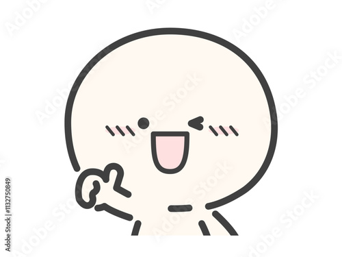 いいねのサインのかわいい人物のベクターイラスト素材02