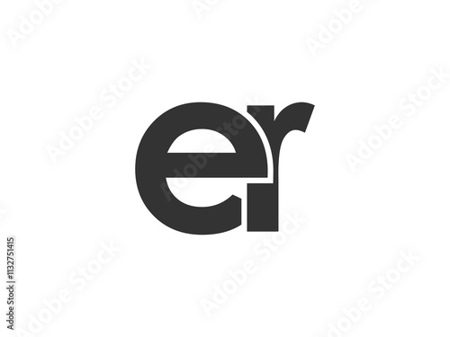 ER creative geometric initial based modern and minimal logo. Letter e r trendy fonts.