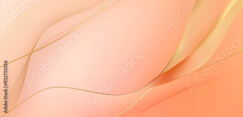 A minimalistic, luxurious smooth gradient soft peach background transitioning from a light coral to a gentle blush, with a single, elegant gold line running diagonally across.