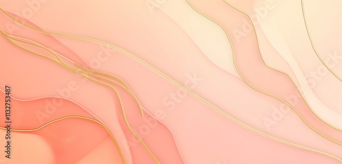 A minimalistic, luxurious smooth gradient soft peach background transitioning from a light coral to a gentle blush, with a single, elegant gold line running diagonally across.