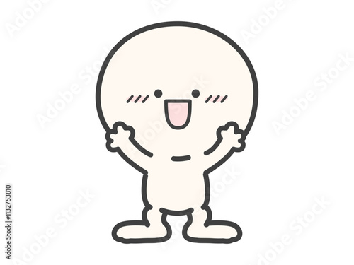 嬉しさや喜びやワクワクの表情のかわいい人物のベクターイラスト素材05