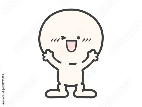 嬉しさや喜びやワクワクの表情のかわいい人物のベクターイラスト素材04