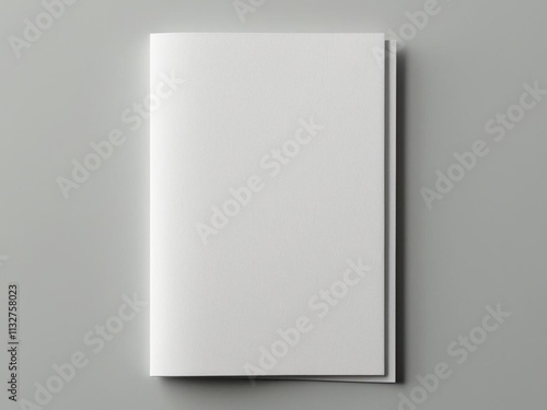 Blank A4 photorealistic brochure mockup on light grey background. photo