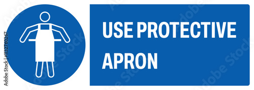 ISO mandatory safety signs uppercase text_use protective apron_landscape size 1/2 a4,a3,a2,a1 