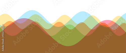 Abstract ocean seascape. Sea surface. Realistic landscape with waves. Nature background. Cover design template. 3d vector illustration for banner, flyer, poster or brochure.