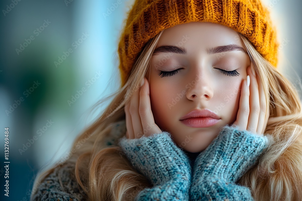 a woman in winter clothes. a woman in winter clothes.