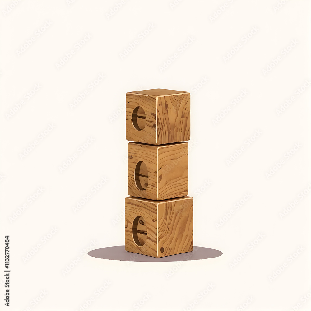 Obraz premium Tower games for kids icon in flat style. Wooden block puzzle vector illustration on isolated background. Balance game sign business concept. Generative AI