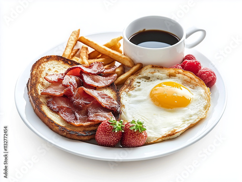 breakfast with coffee and croissant