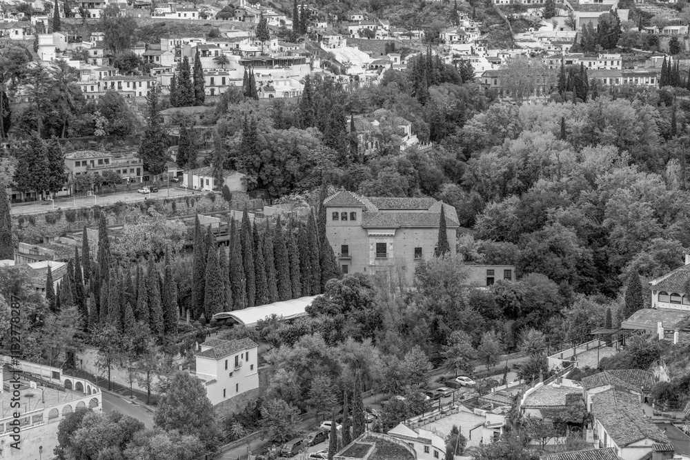 View of the Albayzin district from Alhambra palace, Granada, Andalusia, Spain View of the Albayzin district from Alhambra palace, Granada, Andalusia, Spain