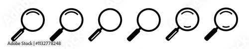 Search icon. Magnifying glass icon, magnifier or loupe icon.