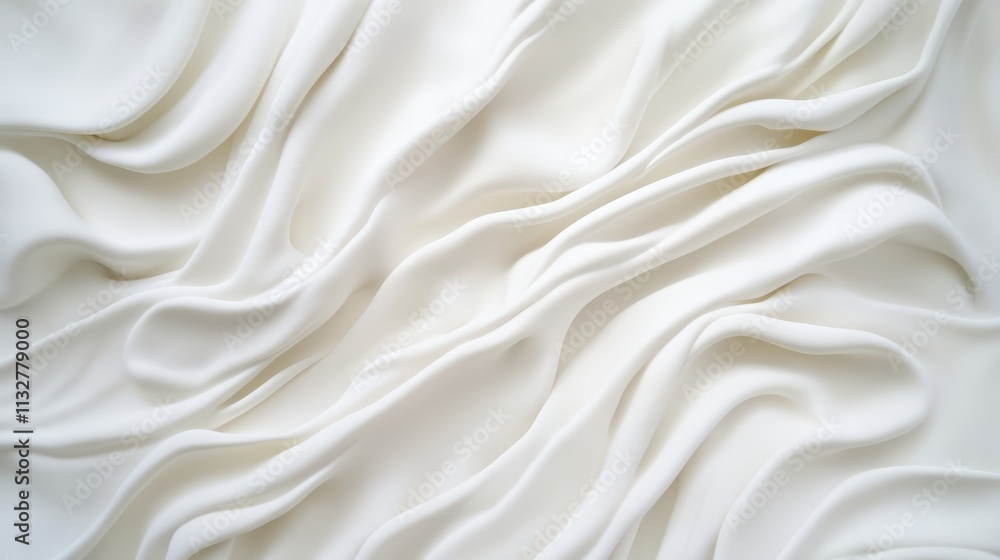 Obraz premium Soft White Fabric Texture with Elegant Flow and Subtle Ruffles