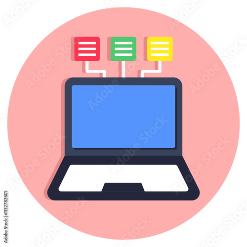 Creative design icon of laptop Network