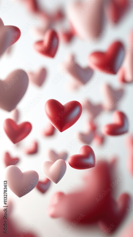Soft focus of heart-shaped decorations in a dreamy atmosphere for romantic occasions Soft focus of heart-shaped decorations in a dreamy atmosphere for romantic occasions