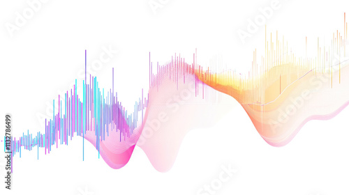 Data Flow: Abstract pastel wave visualization of data points and vibrant color gradients, showcasing dynamic data trends and market fluctuations. Perfect for illustrating technological advancements.