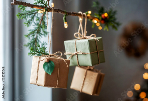 Hanging Gifts with Green Touches