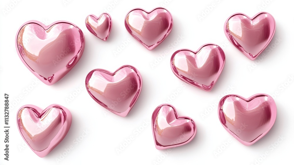 Fototapeta premium A collection of hearts in various colors and patterns