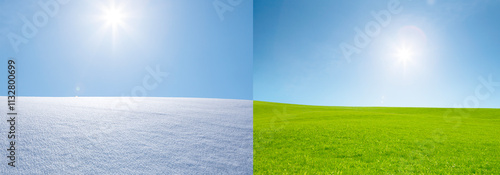 Jahreszeitenwechsel von Winter zu Frühling