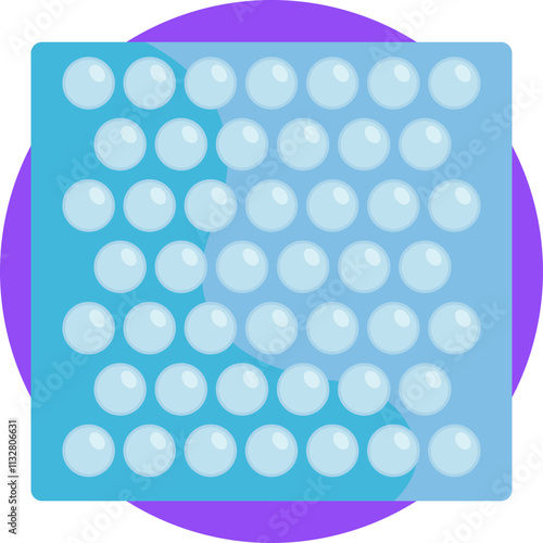 This icon features a roll of bubble wrap, symbolizing an essential packaging material used to protect fragile items during shipping.