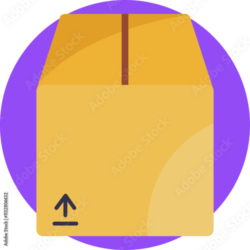 A simple, square cardboard box icon with clean lines, symbolizing storage, packaging, or shipping.