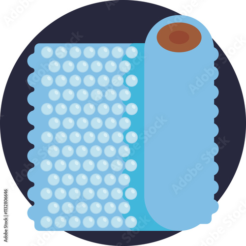The icon shows a roll of bubble wrap, commonly used in packaging to provide a protective layer around delicate items.