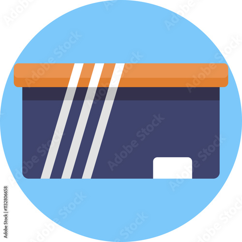 A simple, rectangular box icon with a lid, featuring clean lines and a flat design.