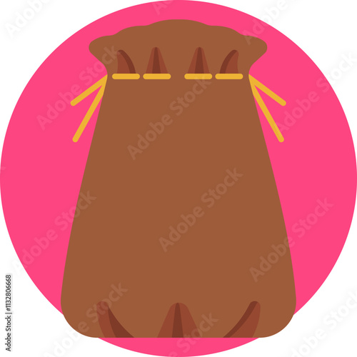 A simple and versatile representation of a sack, typically used for packaging or storage.