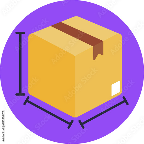 A graphic that shows a box with lines extending to represent the measurements on each side, highlighting the importance of dimension details in packaging.