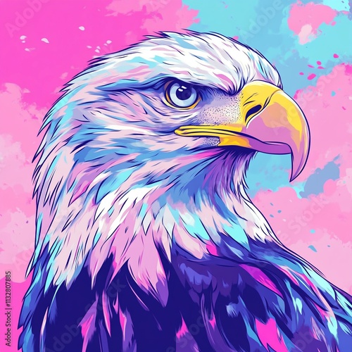 Bald Eagle anime concept full color illustration photo