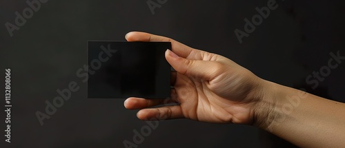 Elegant Black Card Mockup: Perfect for Luxury Branding and Design Presentations photo